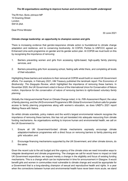 The 66 Organisations Working to Improve Human and Environmental Health Undersigned the Rt Hon. Boris Johnson MP 10 Downing Stree