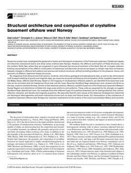 Structural Architecture and Composition of Crystalline Basement Offshore West Norway