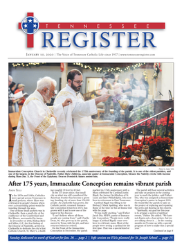 After 175 Years, Immaculate Conception Remains Vibrant Parish Andy Telli Ing Roughly 20 Feet by 40 Feet