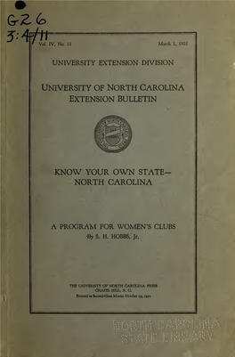 Know Your Own State- North Carolina