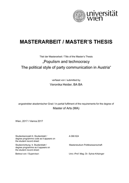 Masterarbeit / Master's Thesis