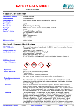 SAFETY DATA SHEET Bromine Trifluoride