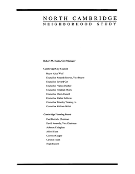 North Cambridge Neighborhood Study 1990