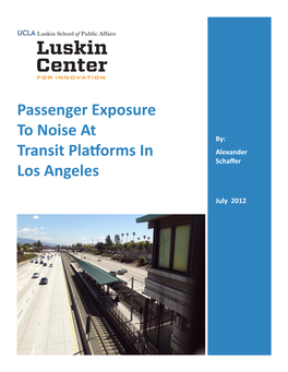 Passenger Exposure to Noise at Transit Platforms in Los Angeles