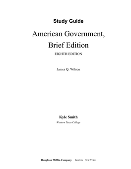 American Government, Brief Edition EIGHTH EDITION