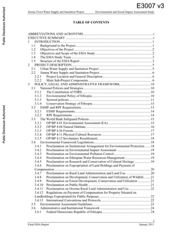 Jimma Town Water Supply and Sanitation Project Environmental and Social Impact Assessment Study