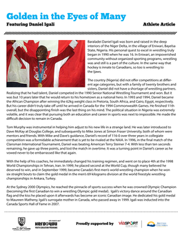 Daniel Igali – Athlete Article