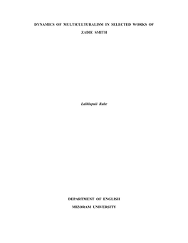 Dynamics of Multiculturalism in Selected Works Of