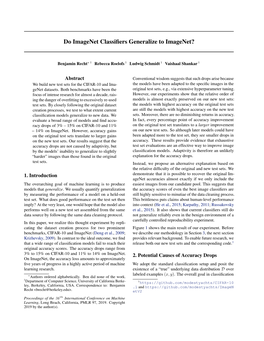 Do Imagenet Classifiers Generalize to Imagenet?