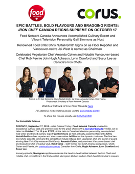 Iron Chef Canada Reigns Supreme