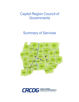 Capitol Region Council of Governments Summary of Services