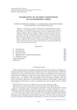 Eulerianity of Fourier Coefficients of Automorphic Forms