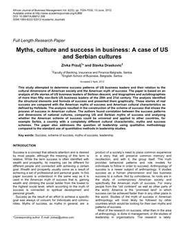 Cultural Patterns and the Myth of Success