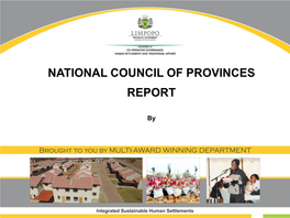 National Council of Provinces Report