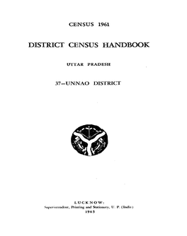 District Census Handbook, 37-Unnao, Uttar Pradesh
