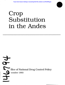 Crop Substitution in the Andes