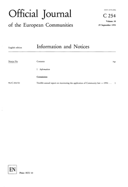 Official Journal C 254 Volume 38 of the European Communities 29 September 1995