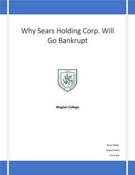 Why Sears Holding Corp. Will Go Bankrupt