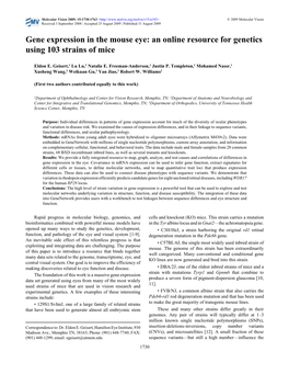 Gene Expression in the Mouse Eye: an Online Resource for Genetics Using 103 Strains of Mice