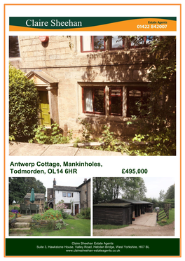 Antwerp Cottage, Mankinholes, Todmorden, OL14 6HR £495,000