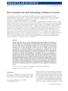 Kin Encounter Rate and Inbreeding Avoidance in Canids