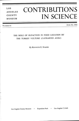 The Role of Olfaction in Food Location by the Turkey Vulture (Cathartes Aura)