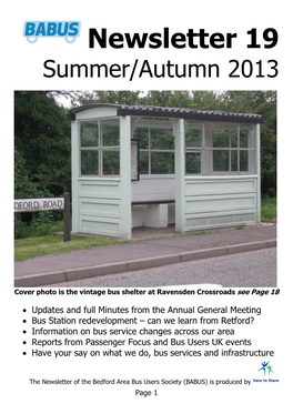 Newsletter 19 Summer/Autumn 2013