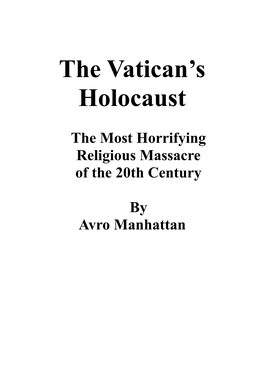 The Vatican's Holocaust