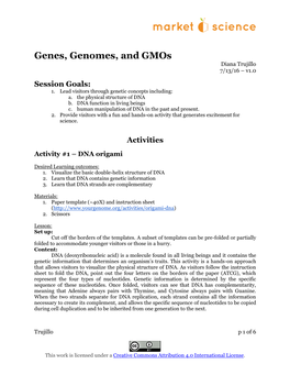 Genes, Genomes, and Gmos Diana Trujillo 7/13/16 – V1.0
