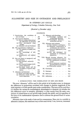 Allometry and Size in Ontogeny and Phylogeny