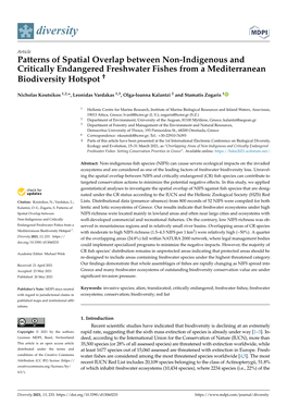 Patterns of Spatial Overlap Between Non-Indigenous and Critically Endangered Freshwater Fishes from a Mediterranean Biodiversity Hotspot †