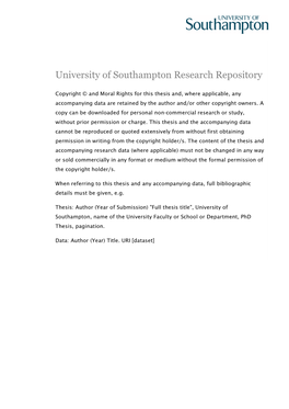 University of Southampton Research Repository