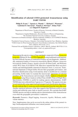 Identification of Selected CITES-Protected Araucariaceae Using DART TOFMS Philip D