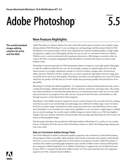 Adobe Photoshop 5.5 New Feature Highlights