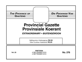 Provincial Gazette Provinsiale Koerant EXTRAORDINARY • BUITENGEWOON