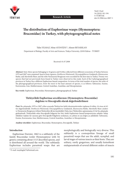 Hymenoptera: Braconidae) in Turkey, with Phytogeographical Notes