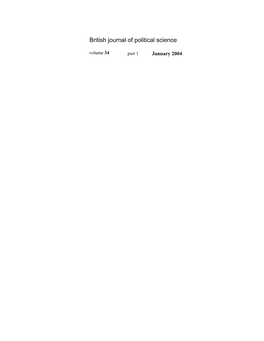 British Journal of Political Science Volume 34 Part 1 January 2004 Notes and Comments 183