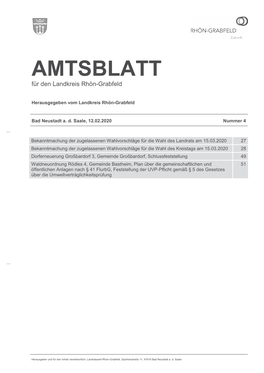 AMTSBLATT Für Den Landkreis Rhön-Grabfeld