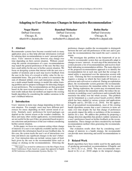 Adapting to User Preference Changes in Interactive Recommendation ∗