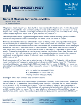 Tech Brief Issue 004 January 13, 2021 Makers of High Tech Engineering Alloys