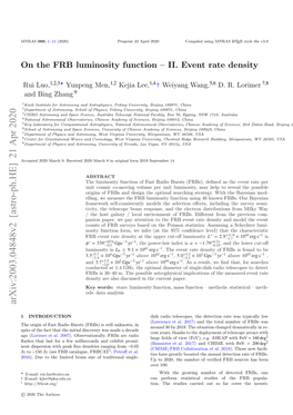 On the FRB Luminosity Function – II. Event Rate Density