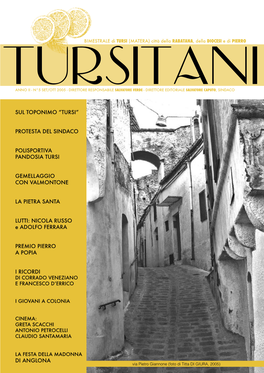 Tursitani, Perfi- Liare Della Provincia Di Matera)