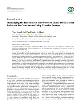 Quantifying the Information Flow Between Ghana Stock Market Index and Its Constituents Using Transfer Entropy