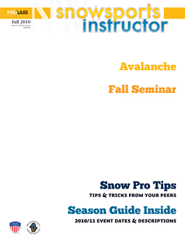 Avalanche Season Guide Inside Fall Seminar Snow Pro Tips