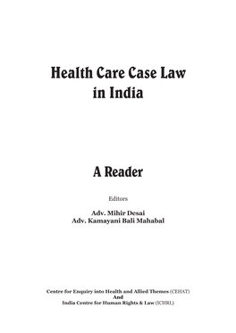 Health Care Case Law in India