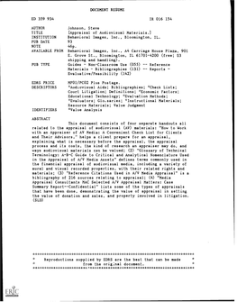 A-B-C Guide to Critical and Analytical Nomenclature Used in the Appraisal of Audiovisual Recorded Media Assets