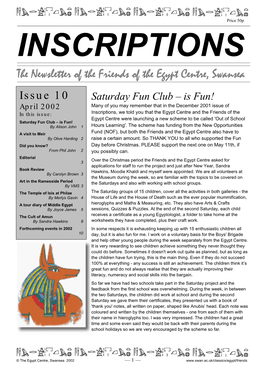 The Newsletter of the Friends of the Egypt Centre, Swansea