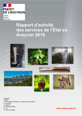 Rapport D'activité Des Services De L'état En Aveyron 2019