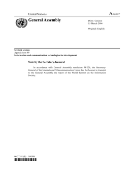 General Assembly Distr.: General 15 March 2006