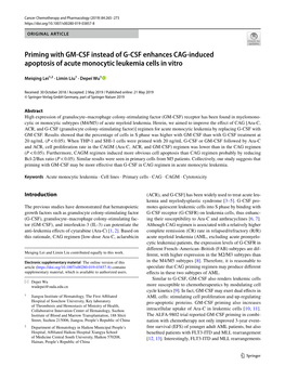 Priming with GM-CSF Instead of G-CSF Enhances CAG-Induced